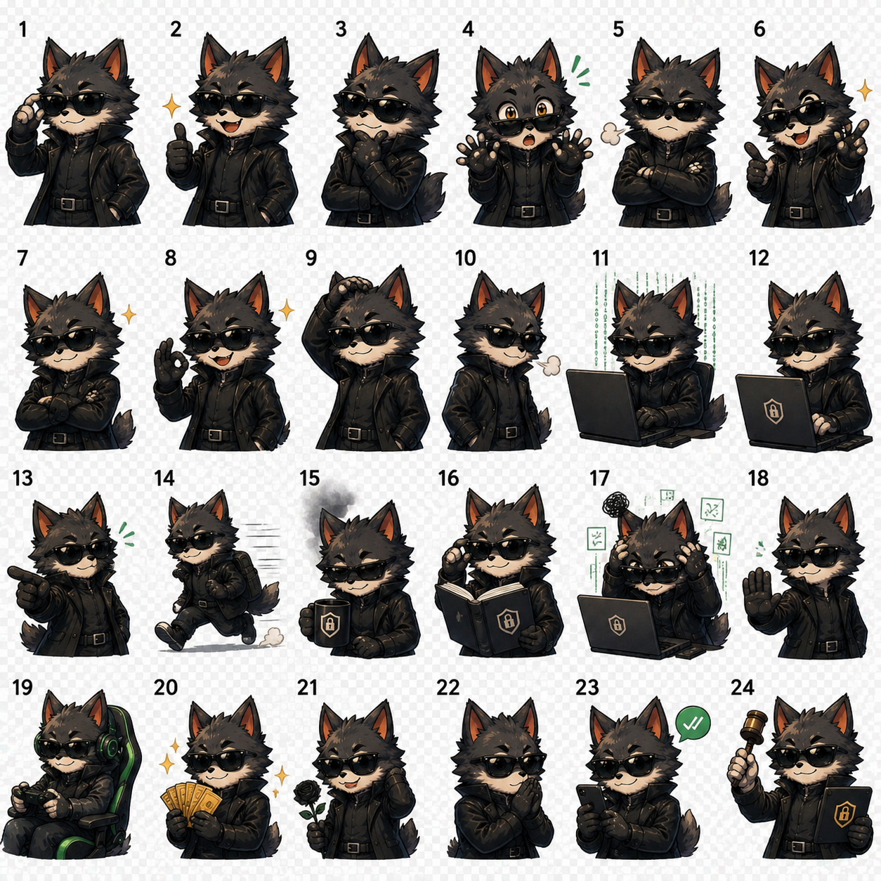 24 Sticker Poses Overview