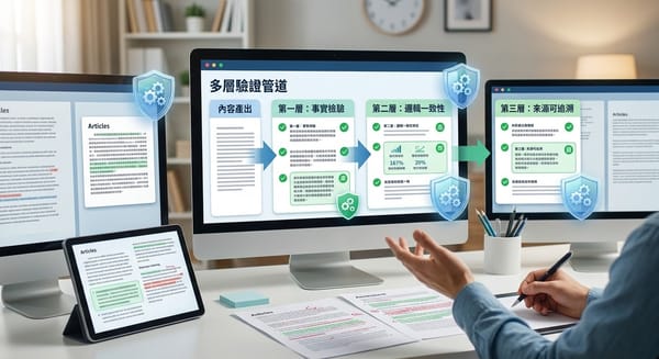 AI 寫部落格的幻覺問題，靠多層驗證而不是更聰明的模型