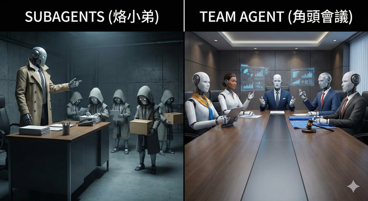 多代理架構的古惑仔哲學：Subagent 是小弟、Team Agent 是角頭會議