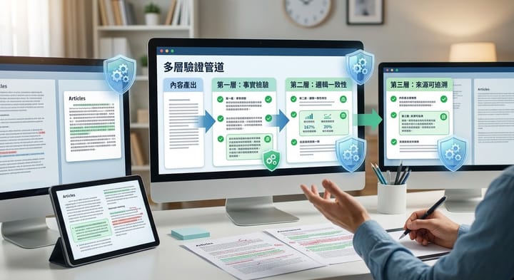 AI 寫部落格的幻覺問題，靠多層驗證而不是更聰明的模型